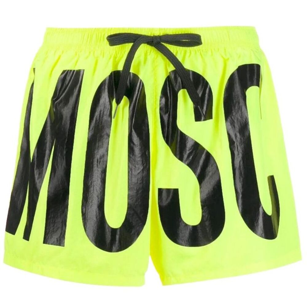 Moschino Mens Logo Polyester Swim Shorts / Acid Yellow